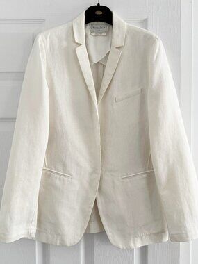 Forte_Forte Cotton/Linen Blazer in Soft White, size "II" (Fits like a US 4/6)
